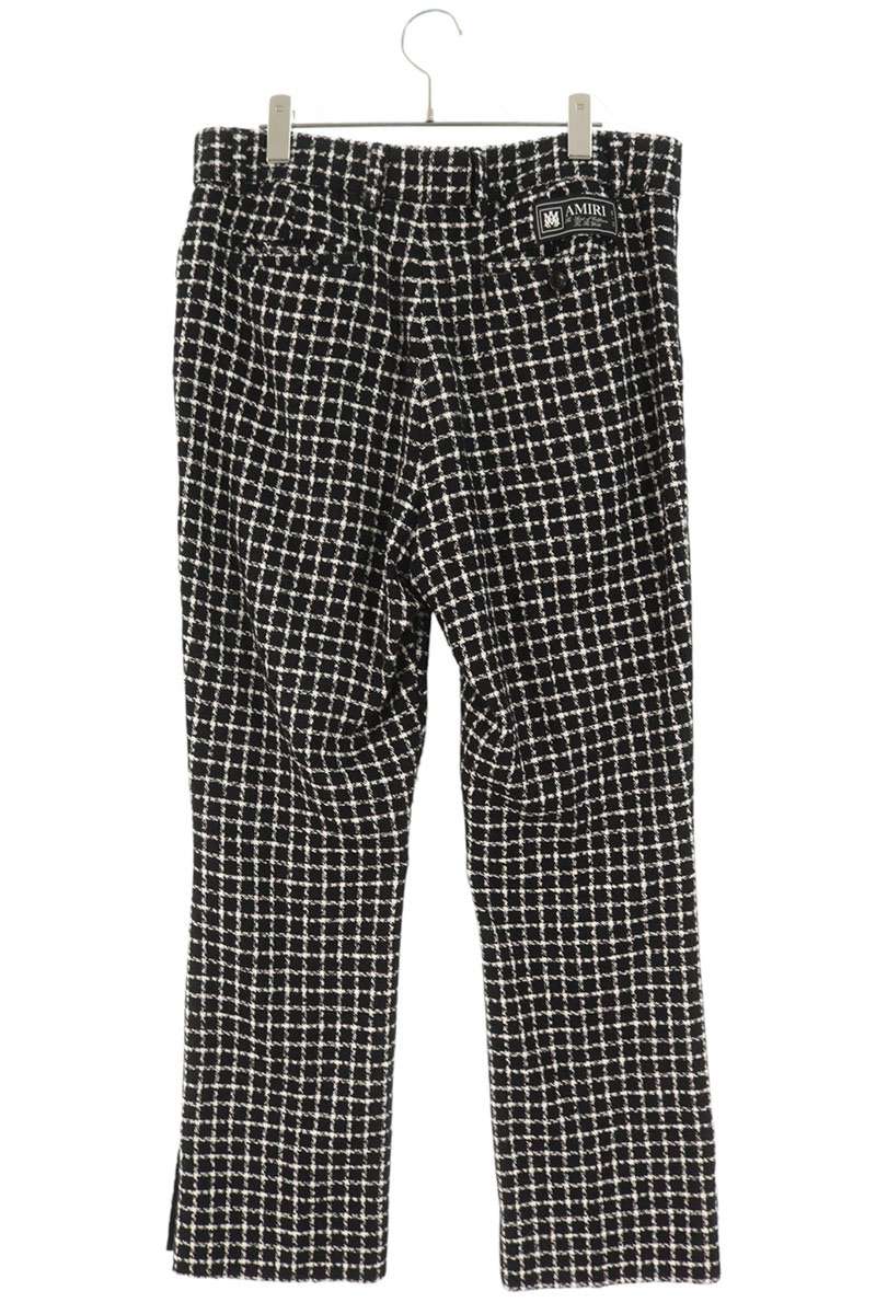 Amiri Logo Patch Long Pants Black x White Size 50