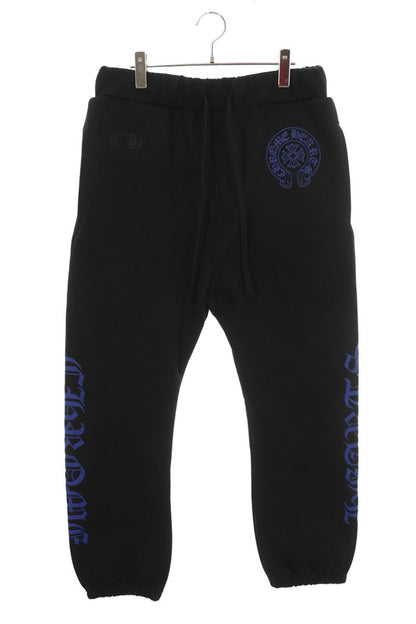 Chrome Hearts SWEAT PANTS Side Logo Print Black/Blue Size 32