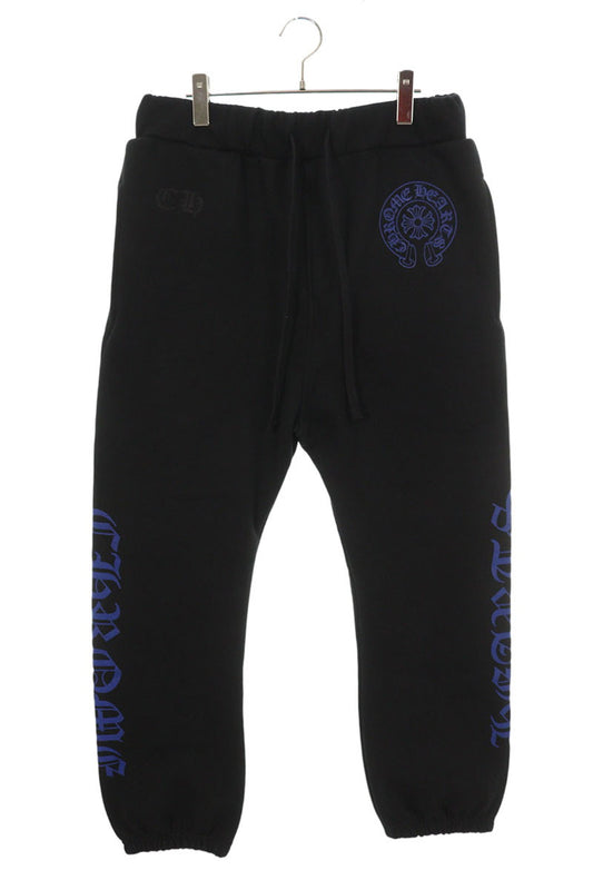 Chrome Hearts SWEAT PANTS Side Logo Print Black/Blue Size 32