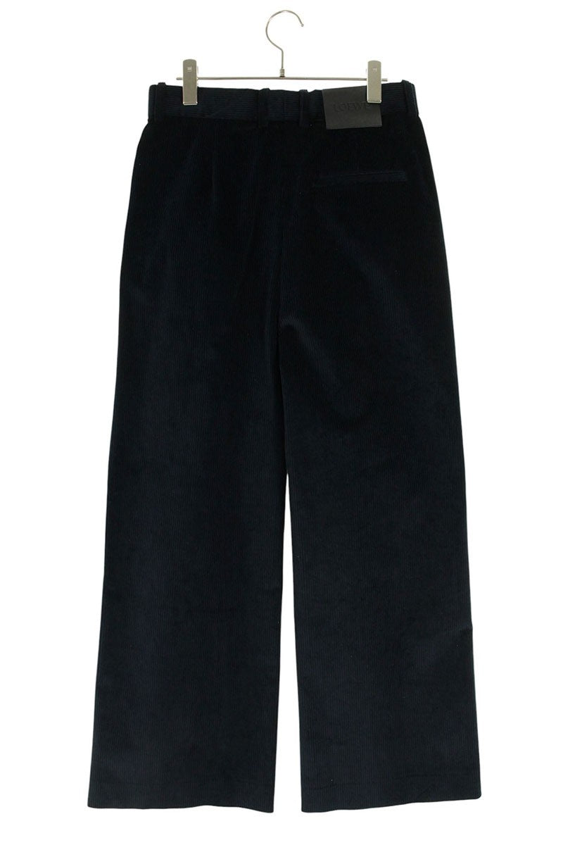 LOEWE Knit Panel Corduroy Trousers Navy Blue Size 32