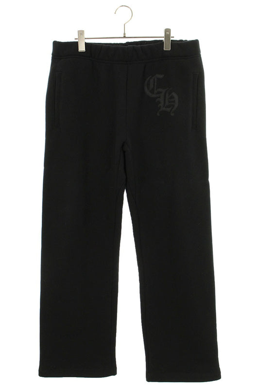 Chrome Hearts CH Logo Embroidery Cotton Pants Black Size 34
