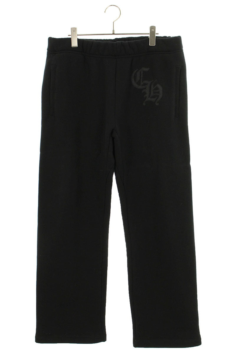 Chrome Hearts CH Logo Embroidery Cotton Pants Black Size 34