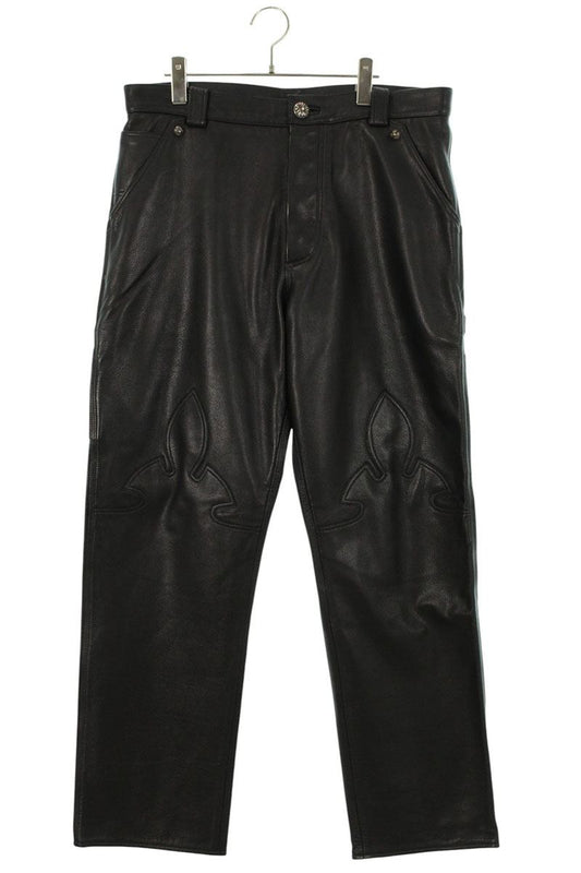 Chrome Hearts CARPENTER LTHR Cross Ball Button Flare Size 34