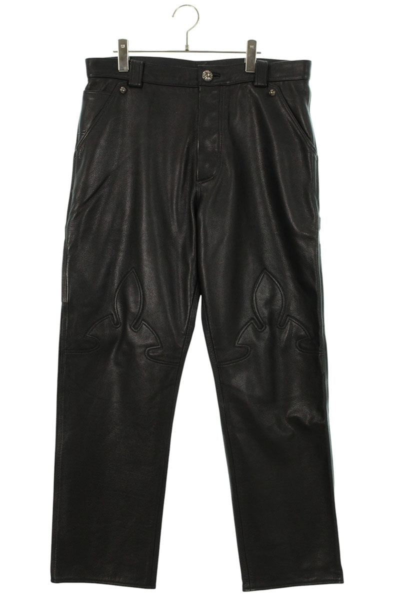 Chrome Hearts CARPENTER LTHR Cross Ball Button Flare Size 34