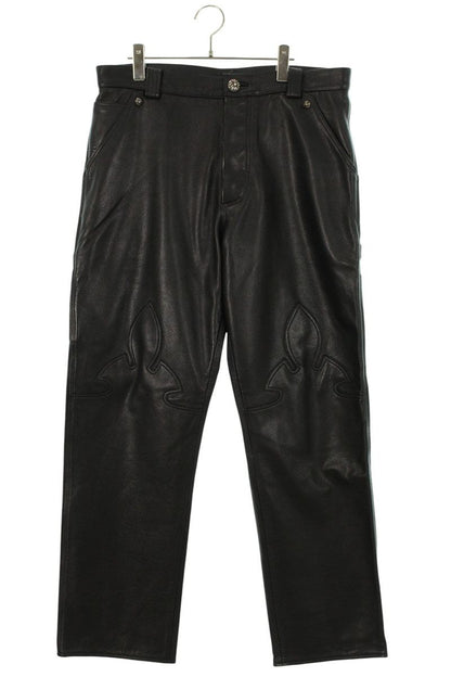 Chrome Hearts CARPENTER LTHR Cross Ball Button Flare Size 34