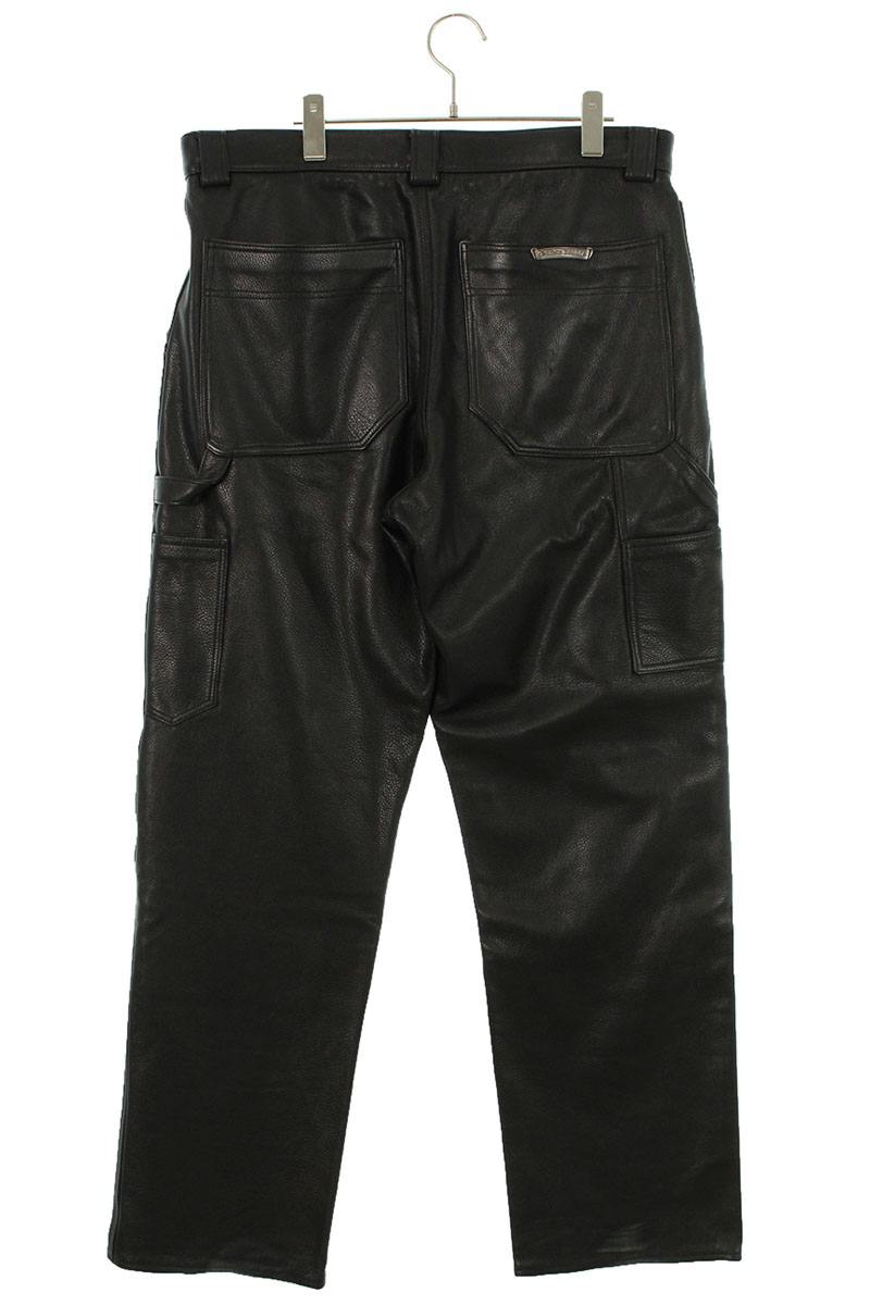 Chrome Hearts CARPENTER LTHR Cross Ball Button Flare Size 34