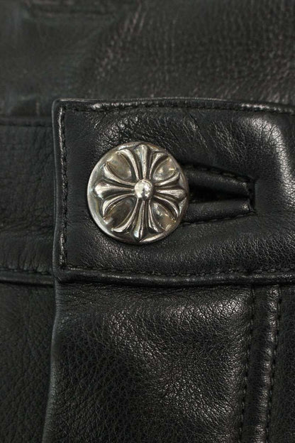 Chrome Hearts CARPENTER LTHR Cross Ball Button Flare Size 34