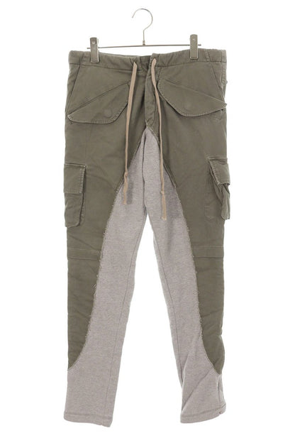 GREG LAUREN Sweat Patchwork Cargo Pants Khaki Size 32