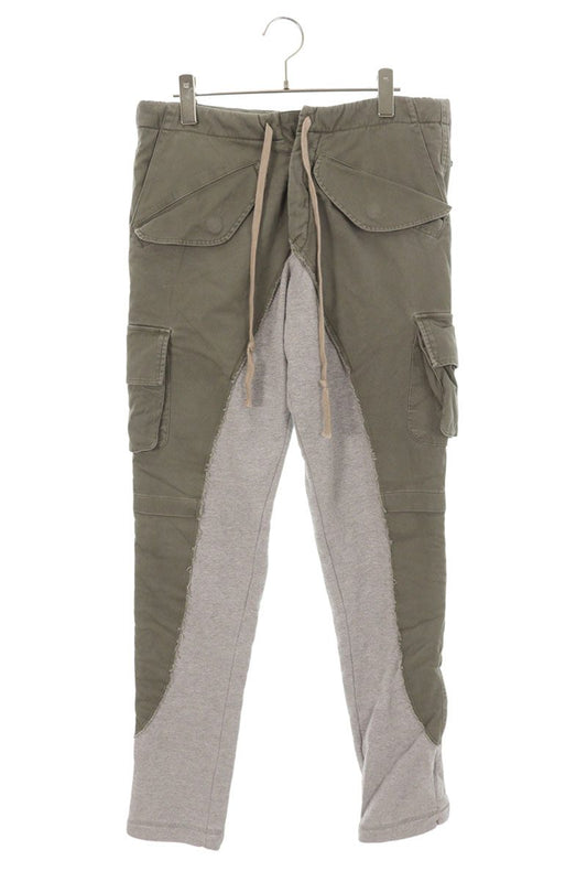 GREG LAUREN Sweat Patchwork Cargo Pants Khaki Size 32
