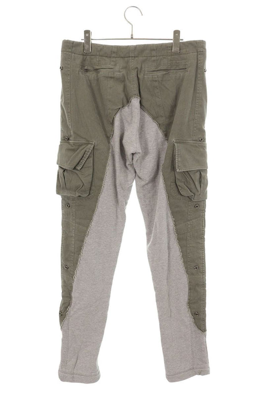 GREG LAUREN Sweat Patchwork Cargo Pants Khaki Size 32