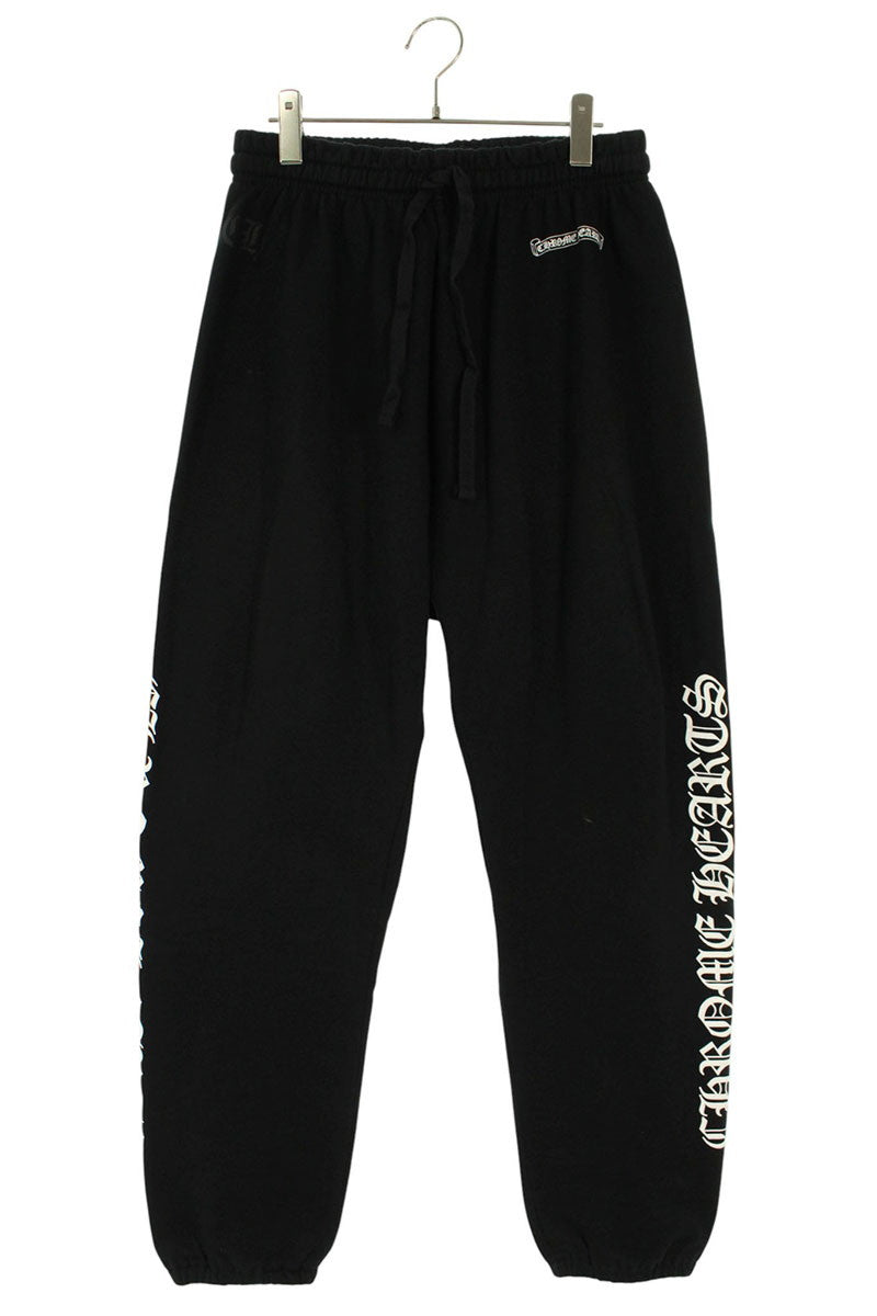 Chrome Hearts SWEAT PANTS Side Logo Print Black Size 34