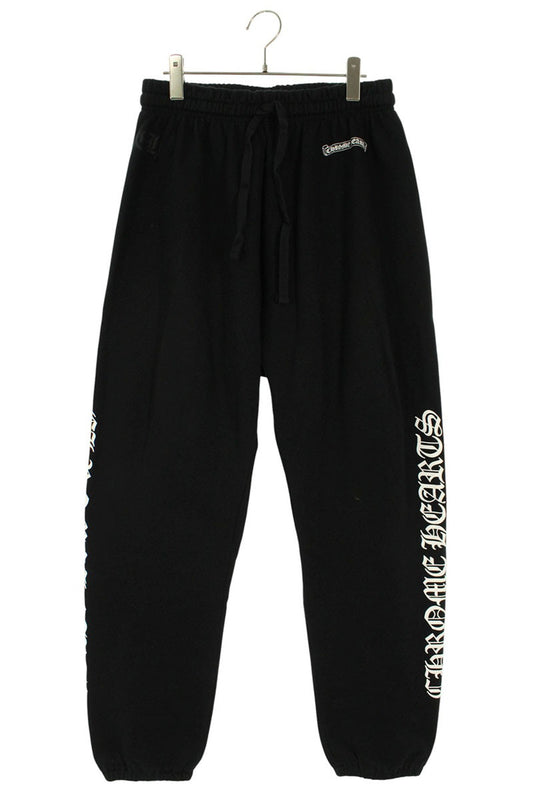 Chrome Hearts SWEAT PANTS Side Logo Print Black Size 34