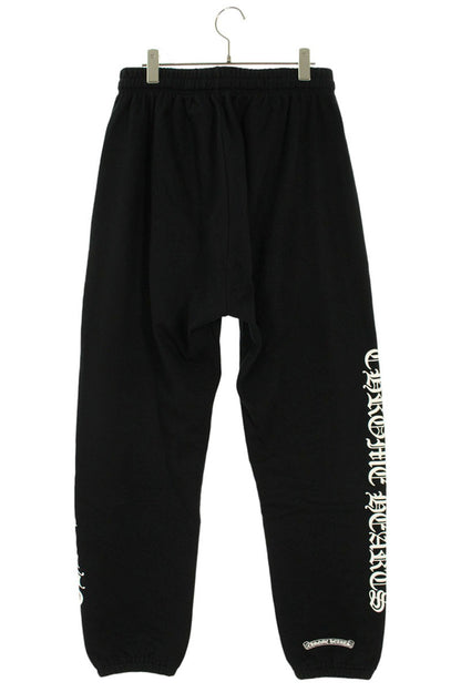 Chrome Hearts SWEAT PANTS Side Logo Print Black Size 34