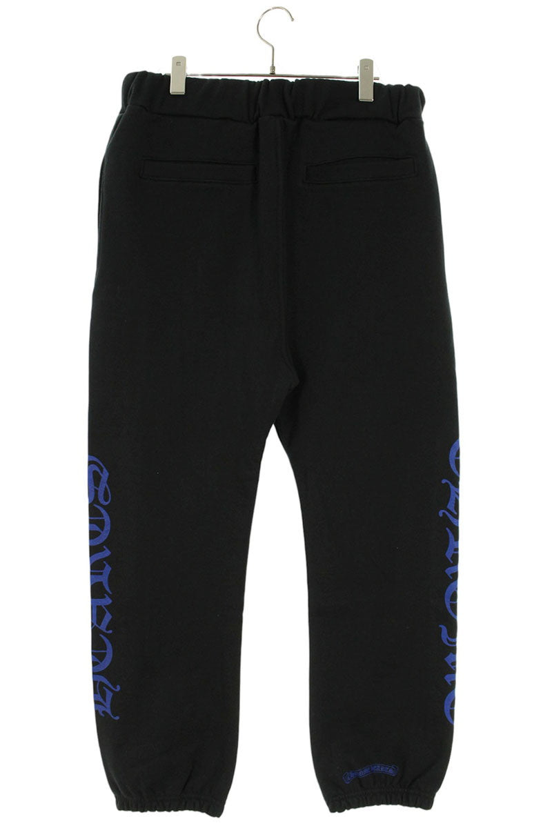 Chrome Hearts SWEAT PANTS Side Logo Print Black/Blue Size 32