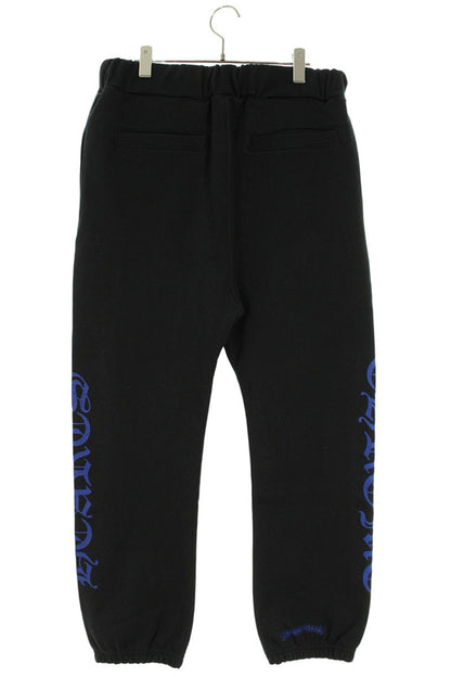 Chrome Hearts SWEAT PANTS Side Logo Print Black/Blue Size 32