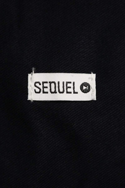 SEQUEL 24AW Poly Cotton Logo Print Chino Pants Navy Size 34