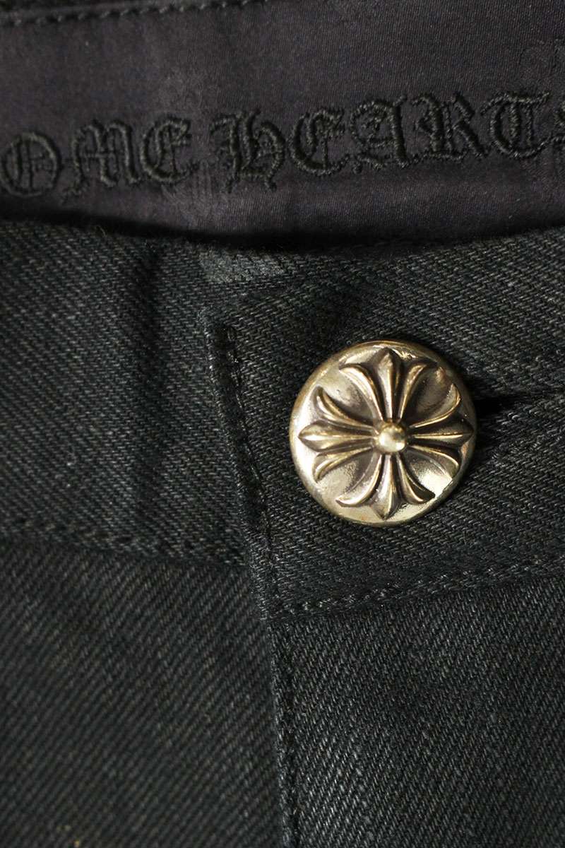 Chrome Hearts JEAN SL FLEURKNEE Cotton Button-Fly Size 30