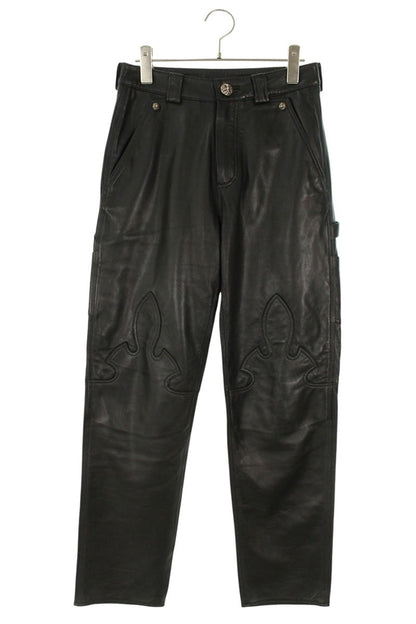 Chrome Hearts CARPENTER LTHR Flare Knee Pants Size 25INCH