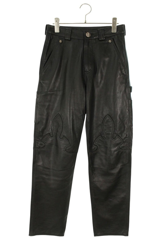 Chrome Hearts CARPENTER LTHR Flare Knee Pants Size 25INCH