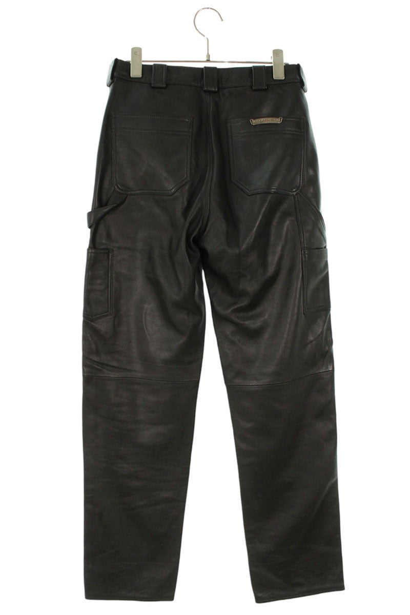 Chrome Hearts CARPENTER LTHR Flare Knee Pants Size 25INCH