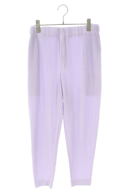 HOMME PLISSE Polyester Pleated Tapered Pants Purple Size 30