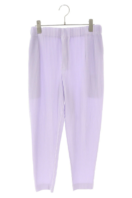 HOMME PLISSE Polyester Pleated Tapered Pants Purple Size 30
