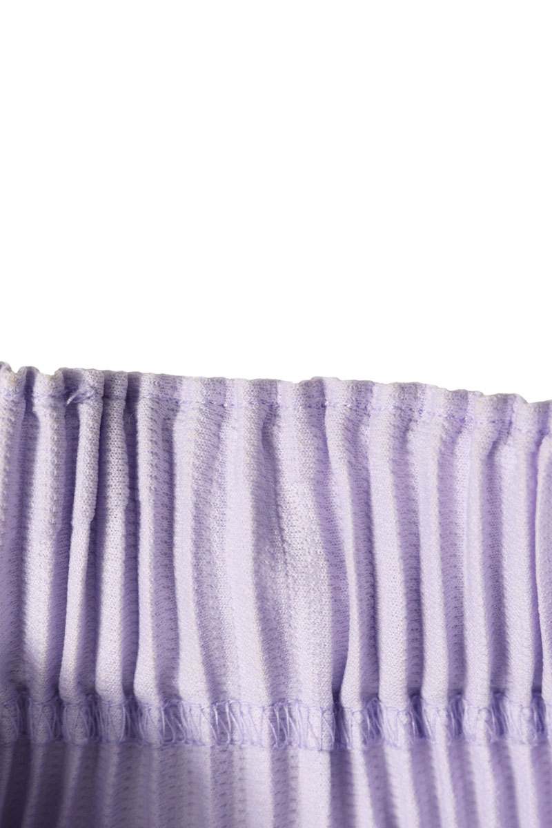 HOMME PLISSE Polyester Pleated Tapered Pants Purple Size 30