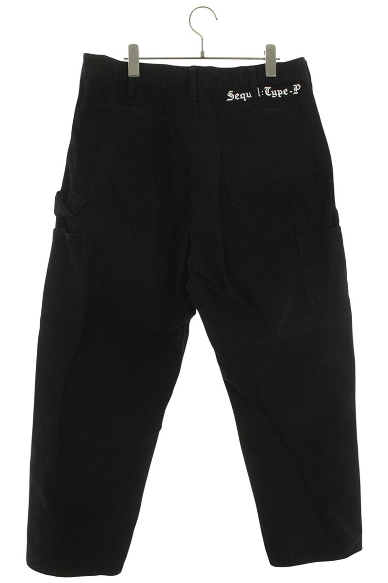SEQUEL Logo Print Painter Pants Black Size 34