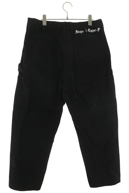 SEQUEL Logo Print Painter Pants Black Size 34