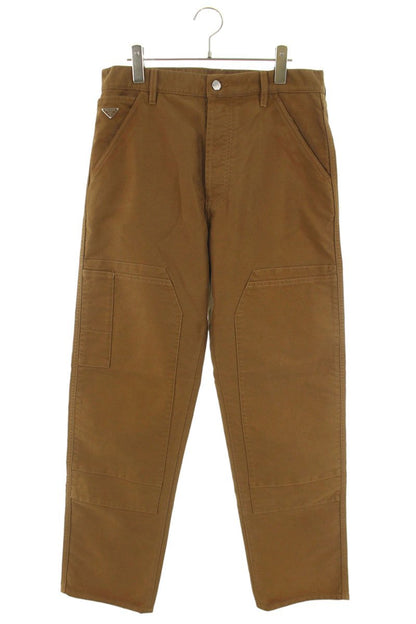 Prada Triangle Logo Moleskin Cargo Pants Brown Size 31