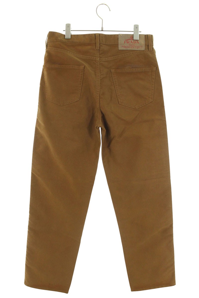 Prada Triangle Logo Moleskin Cargo Pants Brown Size 31