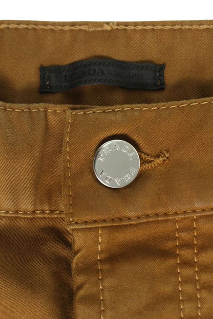 Prada Triangle Logo Moleskin Cargo Pants Brown Size 31