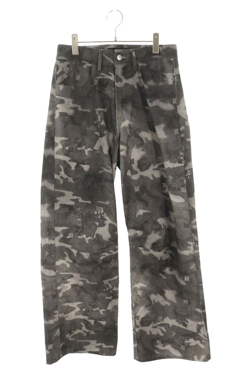 MISBHV 25AW Logo Camo Flare Wide Pants Gray Cotton Size 30