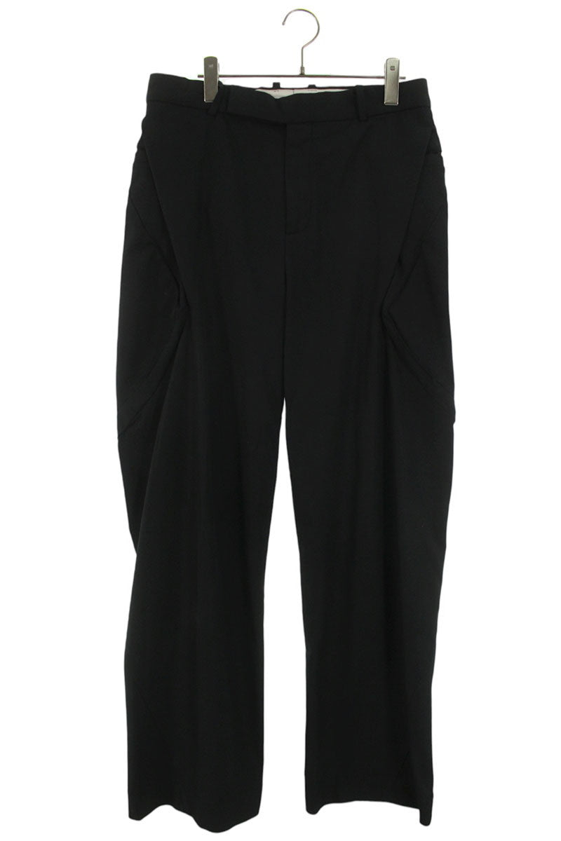 CORNERSTONE Asymmetric Flare Slacks Pants Black Poly Size 34