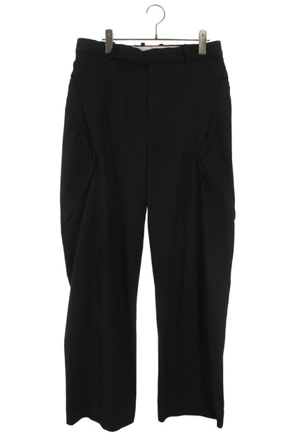 CORNERSTONE Asymmetric Flare Slacks Pants Black Poly Size 34