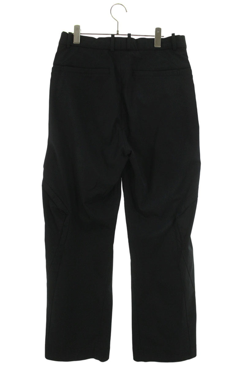 CORNERSTONE Asymmetric Flare Slacks Pants Black Poly Size 34