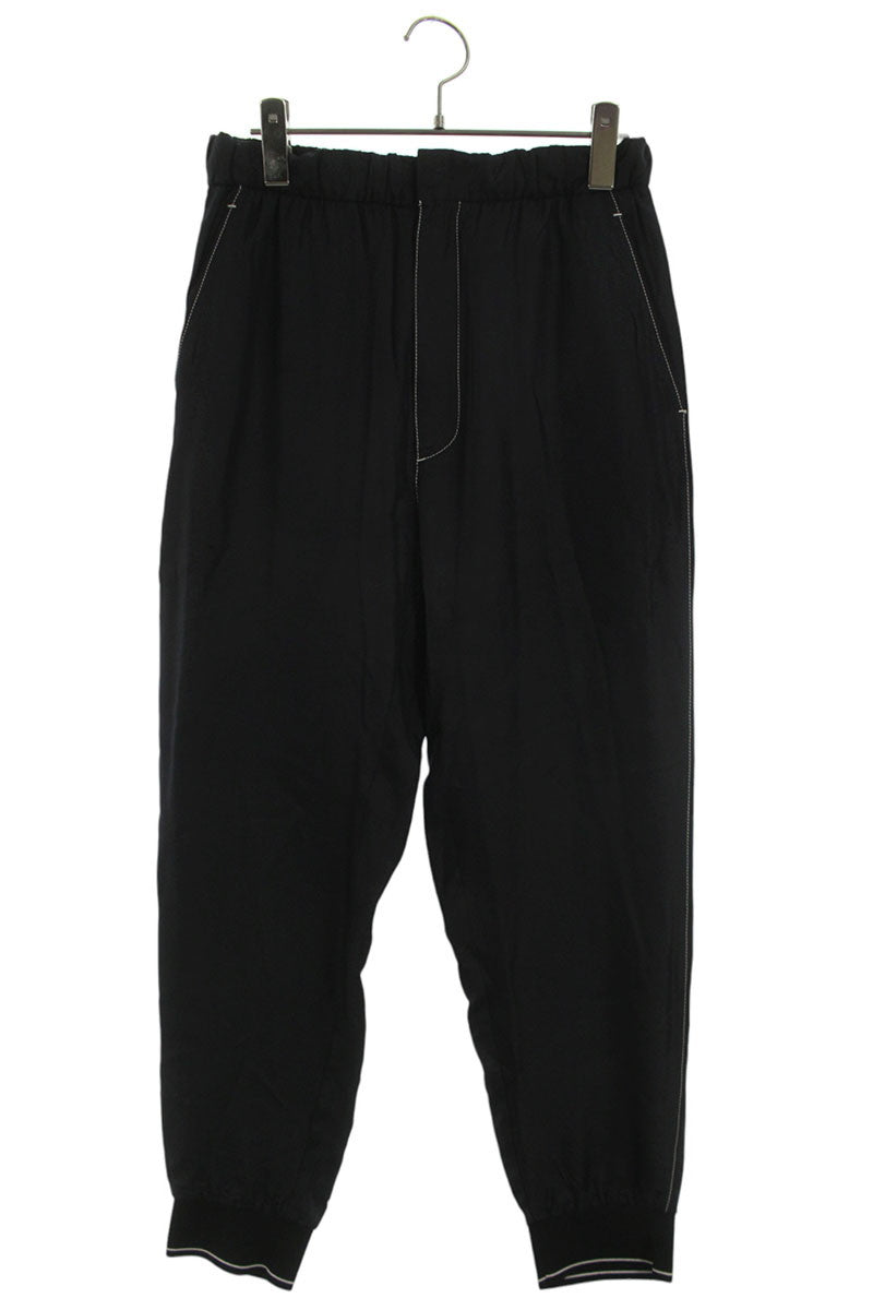 Prada Black Silk Triangle Logo Patch Trousers Size 28