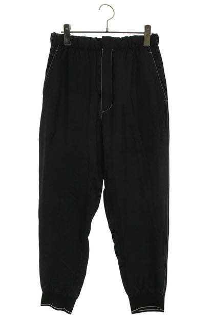 Prada Black Silk Triangle Logo Patch Trousers Size 28