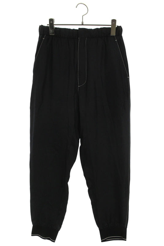 Prada Black Silk Triangle Logo Patch Trousers Size 28