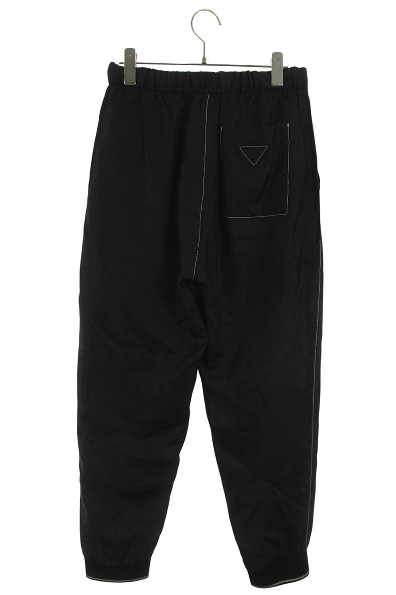 Prada Black Silk Triangle Logo Patch Trousers Size 28