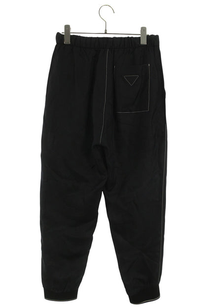Prada Black Silk Triangle Logo Patch Trousers Size 28