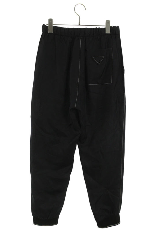 Prada Black Silk Triangle Logo Patch Trousers Size 28