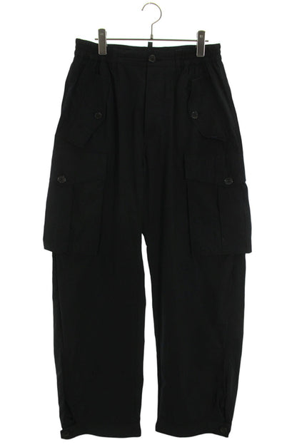 DSQUARED 24SS Wide Cargo Pants Black Cotton Blend Size 33