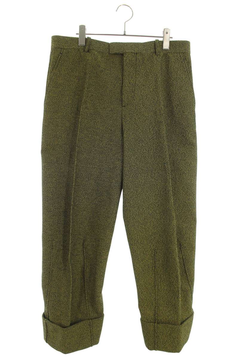 Bottega Veneta Yellow Roll-up Tweed Trousers Size 36