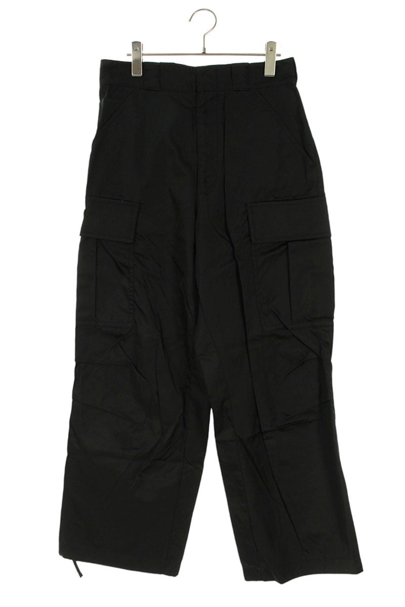 PRADA RE-NYLON Logo Plate Wide Cargo Pants Black Size 28