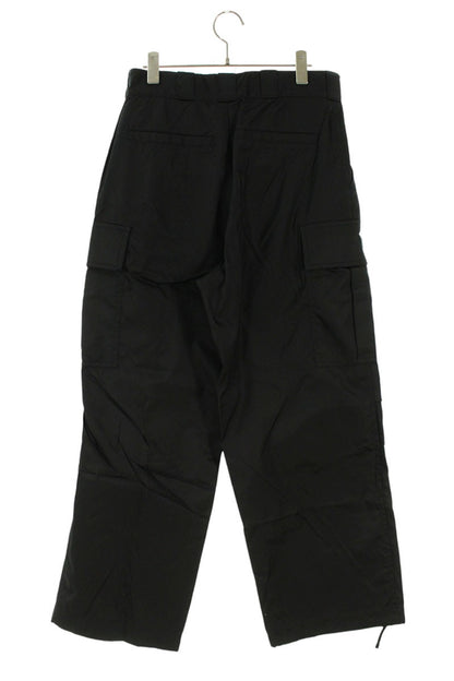 PRADA RE-NYLON Logo Plate Wide Cargo Pants Black Size 28