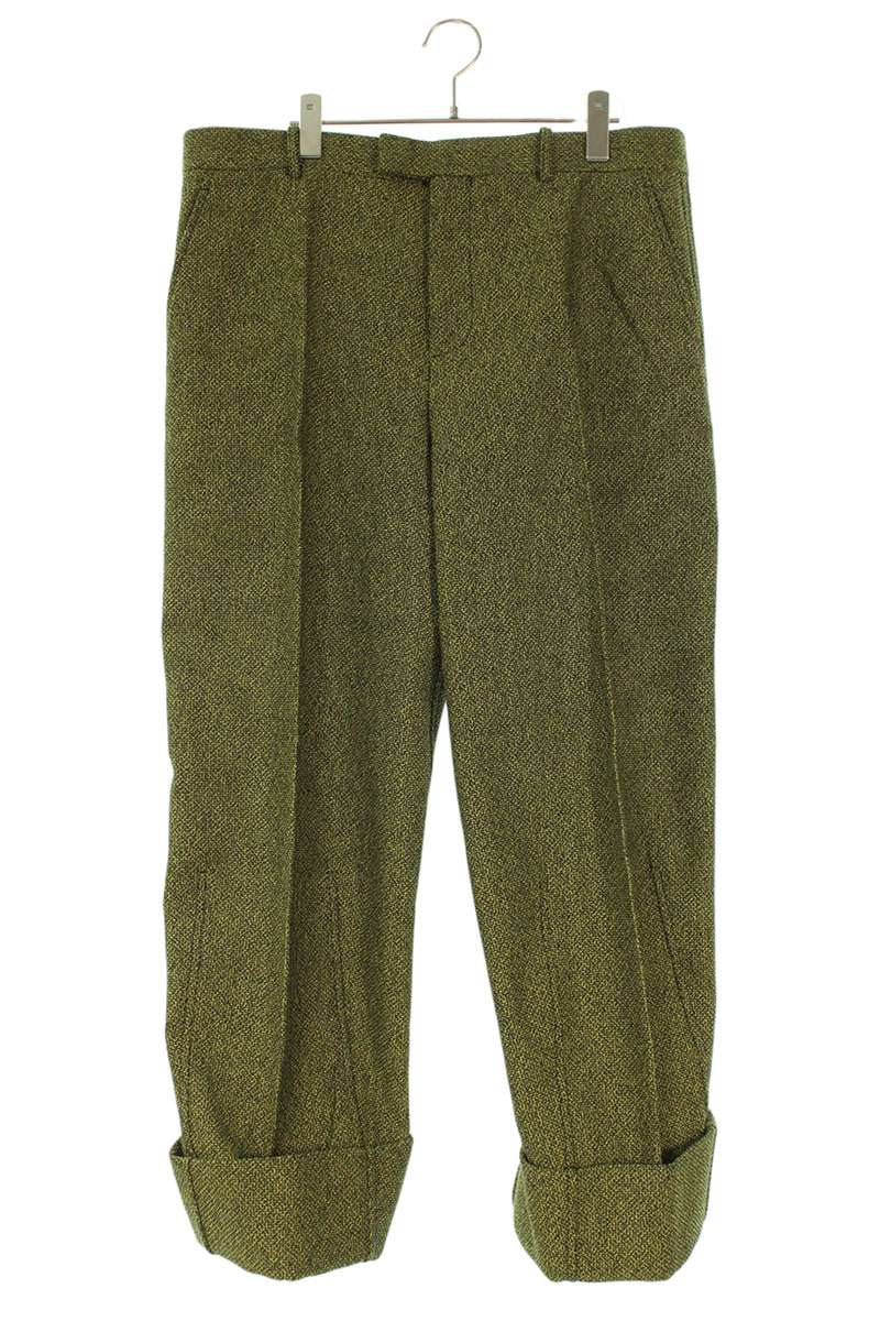 Bottega Veneta Yellow Roll-up Tweed Pants Size 38
