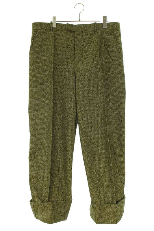 Bottega Veneta Yellow Roll-up Tweed Pants Size 38