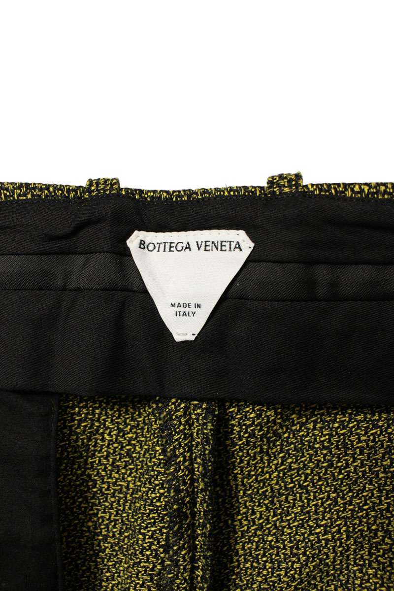 Bottega Veneta Yellow Roll-up Tweed Pants Size 38
