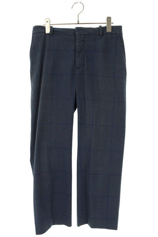 Marni Navy Plaid Cotton Blend Trousers Button Fly Size 32